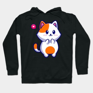 Cute Cat Shy Cartoon Hoodie